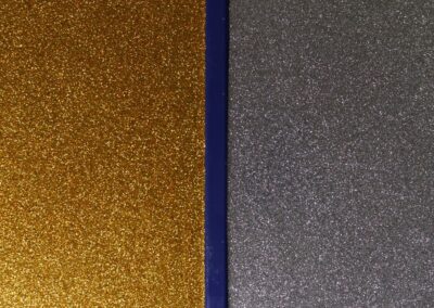 Estrich Designboden PU Glitter Gold und Silver im Vergleich