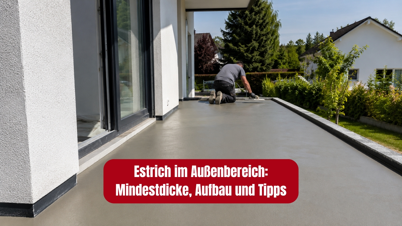 Estrich im Außenbereich: Mindestdicke, Aufbau und Tipps